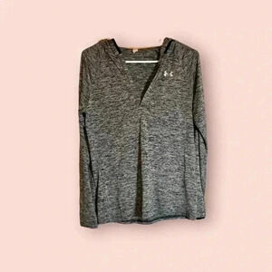 Under Armour Women’s Thin Hooded Jacket Long Sleeve Size Small Stretchy Grey